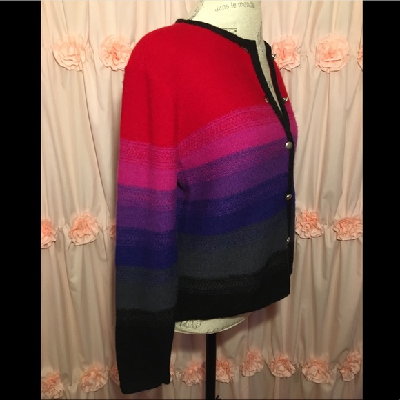 Karen Scott Colorful Striped Sweater Cardigan - Picture 5 of 10